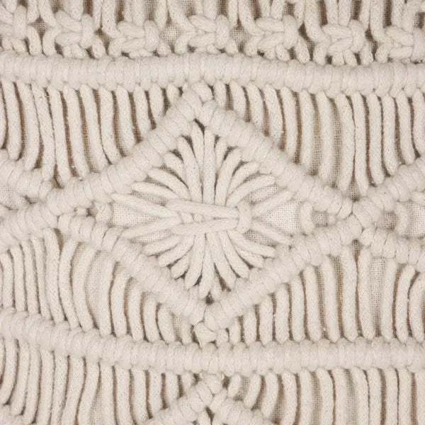 Square Macrame Cushion With Cover 16 x 16 inches - Leechoo